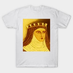 Hildegard of Bingen Golden Portrait | Hildegard of Bingen Artwork 8 T-Shirt